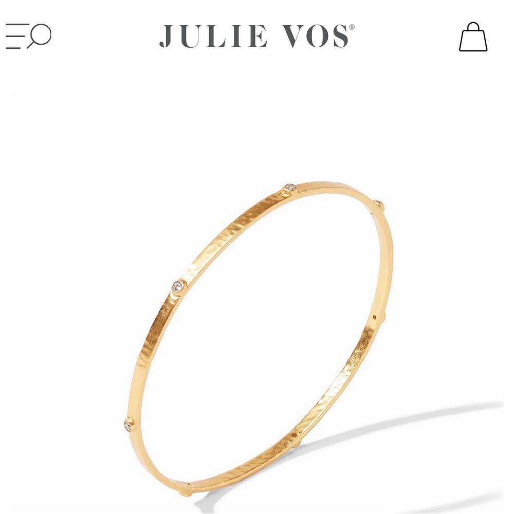 NWOT Julie Vos Gold Crescent Stone Bangle. Quantity One. Just beautiful!